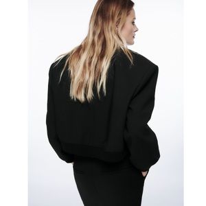 zara cropped wool blend bomber jacket